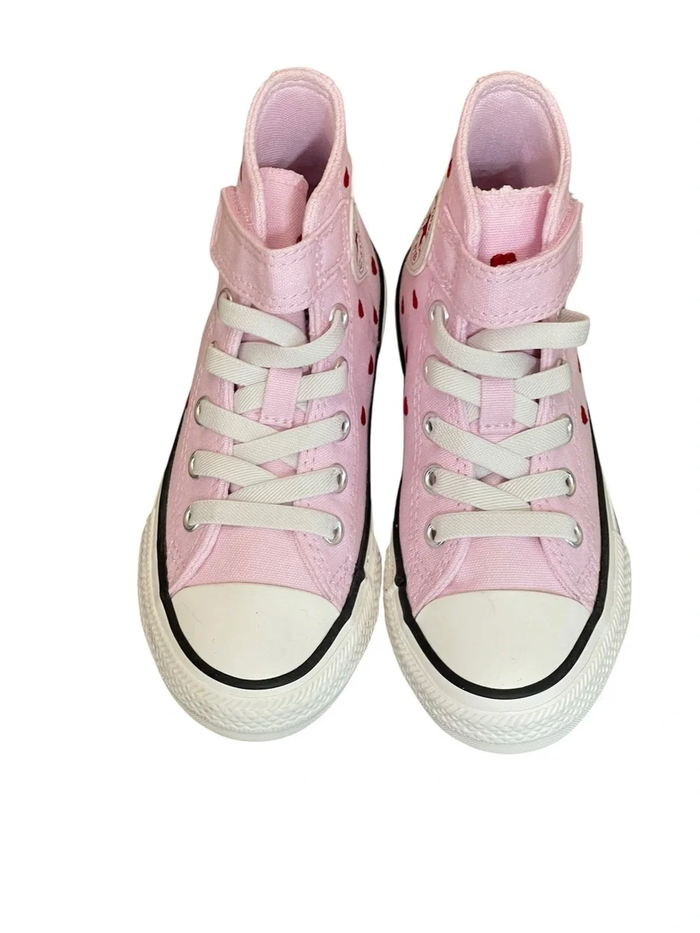 Converse Girls Pink Chuck Taylor Hearts and Rose High Trainers size 11